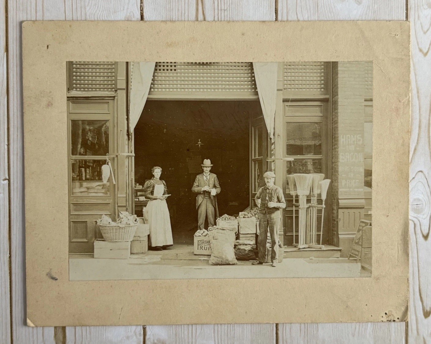 Antique Mounted Photo Storefront Early 1900s General Store