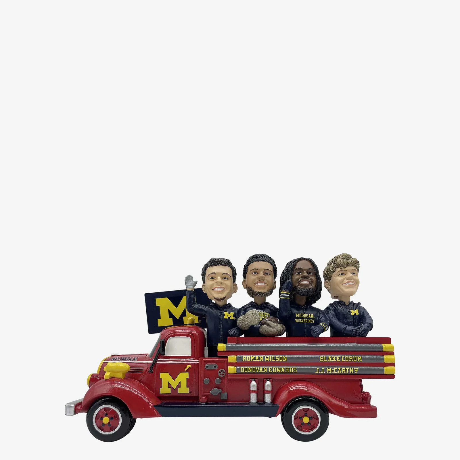 Michigan Wolverines Parade Fire Truck Mini Bobblehead Scene College