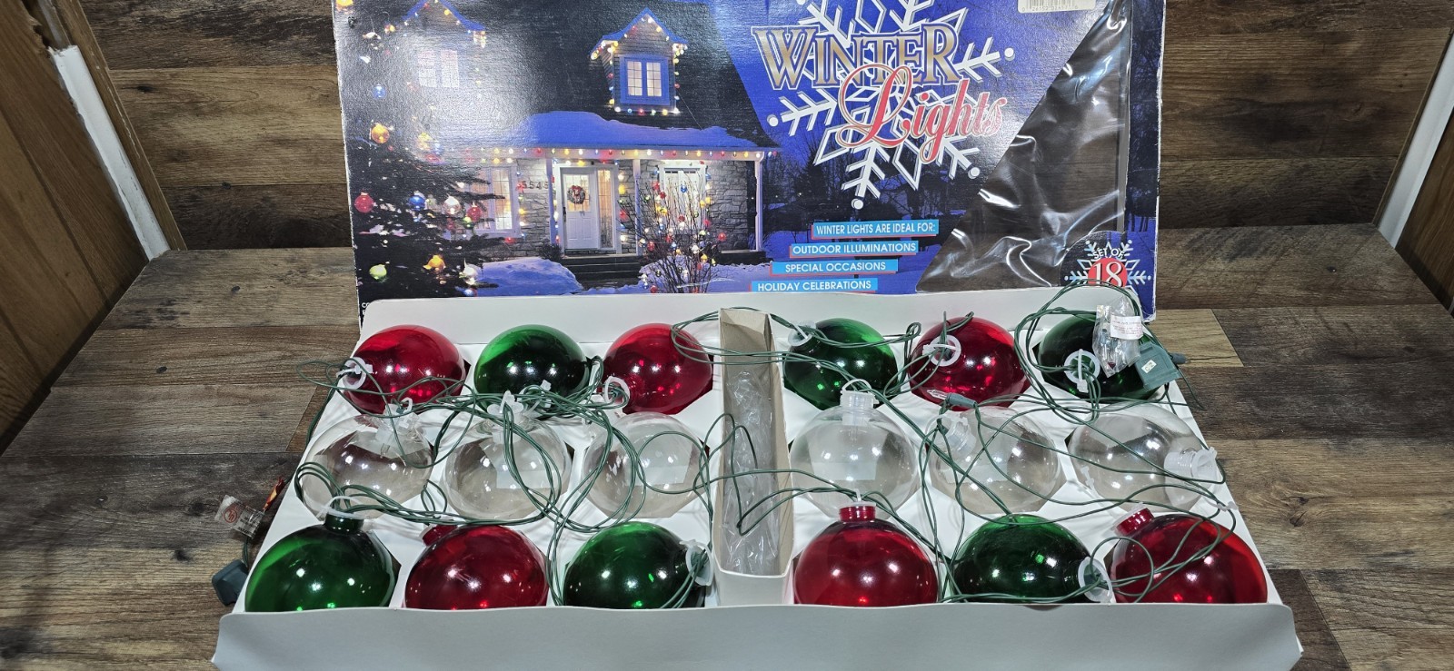 VTG 18 Barcana Winter Lights Shatterproof Large Globes Lighted Pre Owned