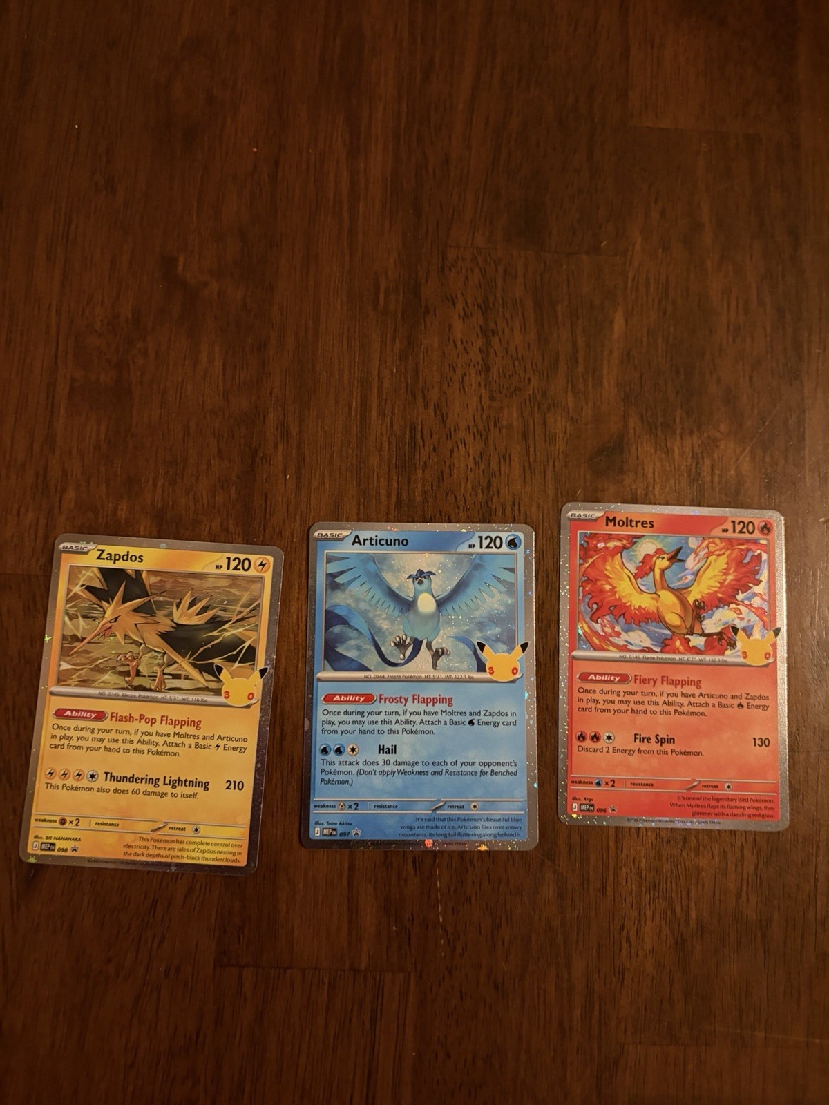 Pokemon 30th Celebration Articuno Moltres Zapdos 096 097 098 Promo Set NM