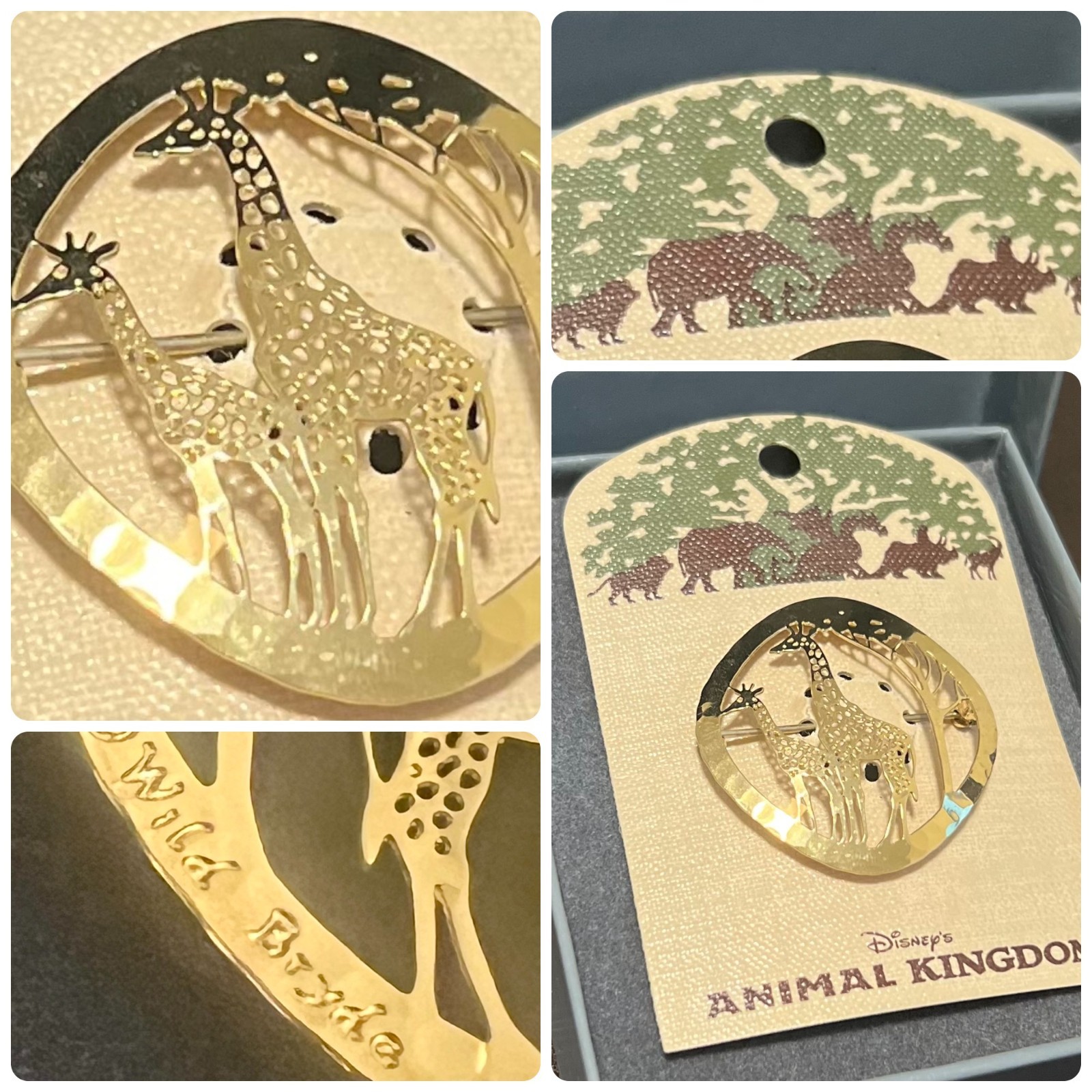 DISNEY WDW 14K GP Giraffe Brooch Animal Kingdom Wild Bryde Pin VINTAGE Y2K NEW
