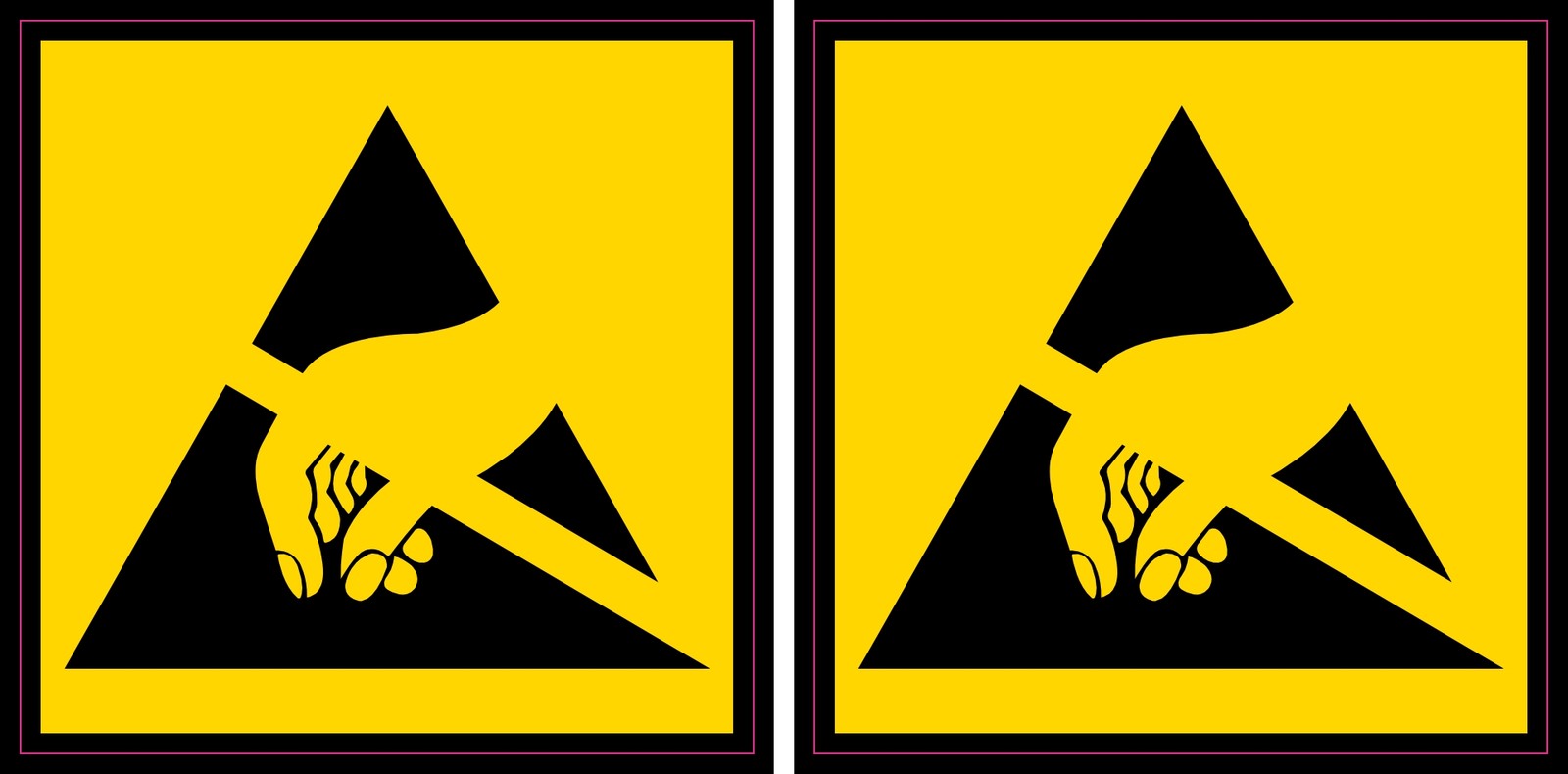 StickerTalk ESD Warning Symbol Vinyl Sticker Sheet 3x3 inches