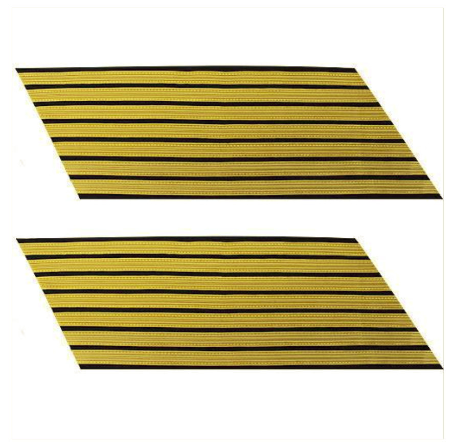 Vanguard ARMY SERVICE STRIPE: GOLD EMBROIDERED ON BLUE - MALE, SET OF 7