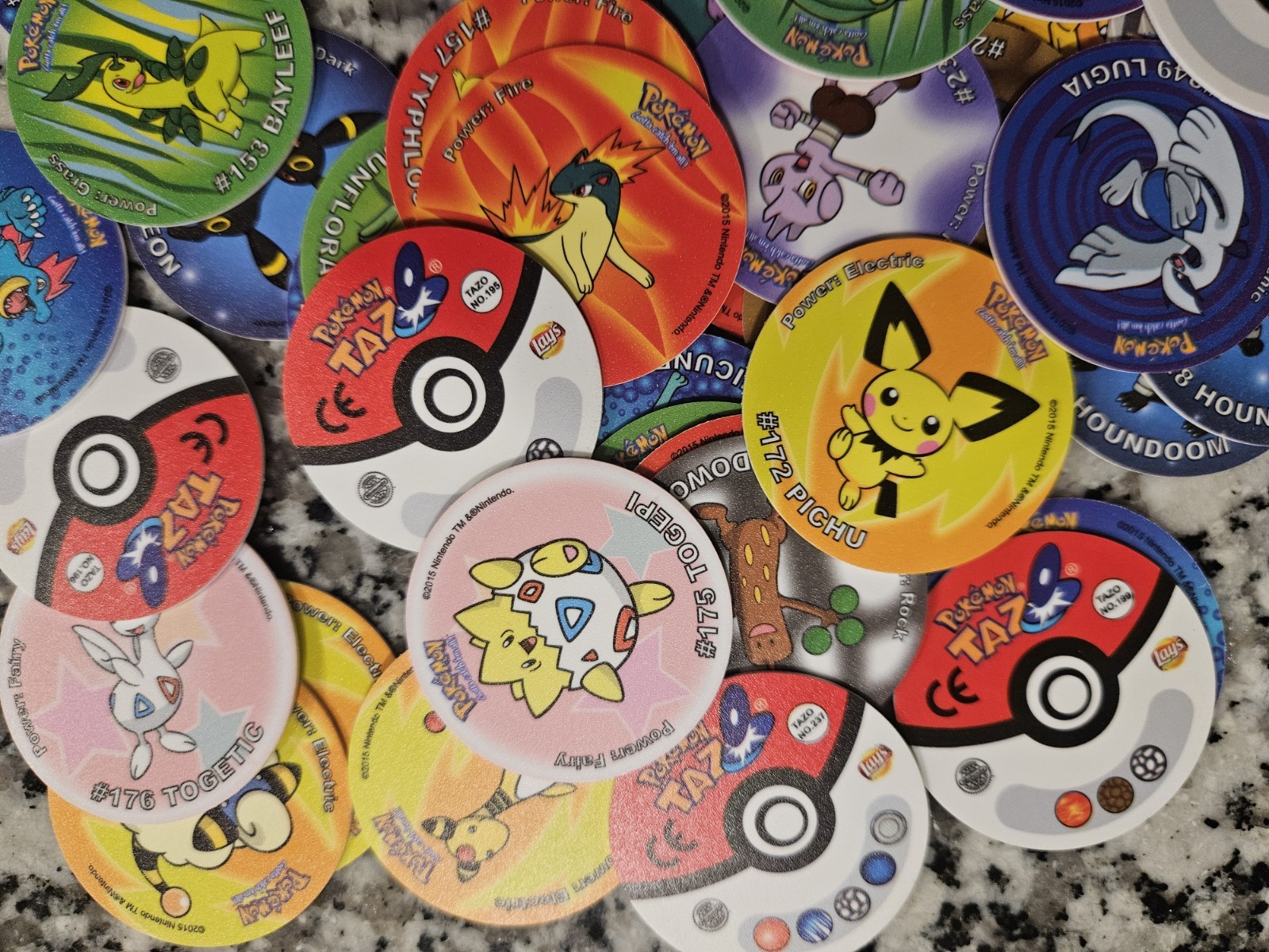 Pokemon Collection Of Tazos Total 50 Tazos Pokemon Figure Pokemon Pogs Rare