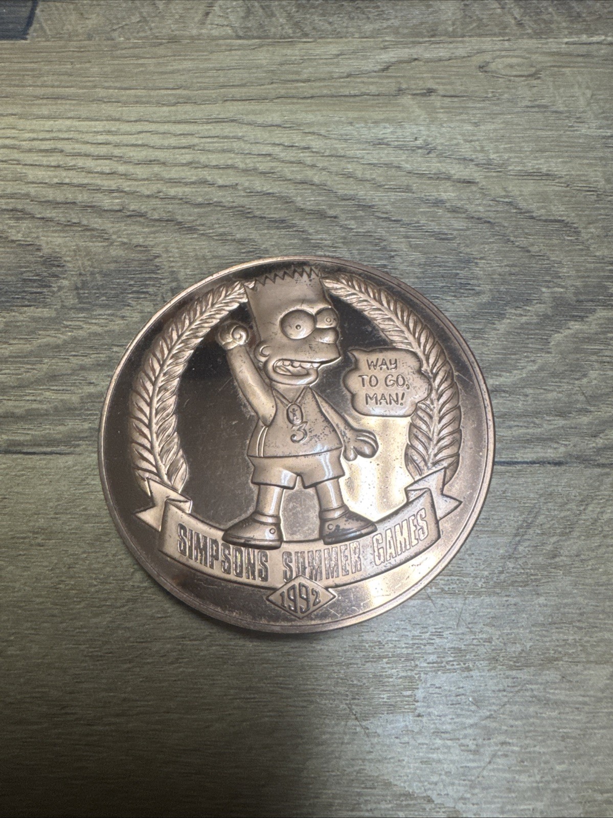 1992 Bart Simpsons Summer Games Bronze Medal