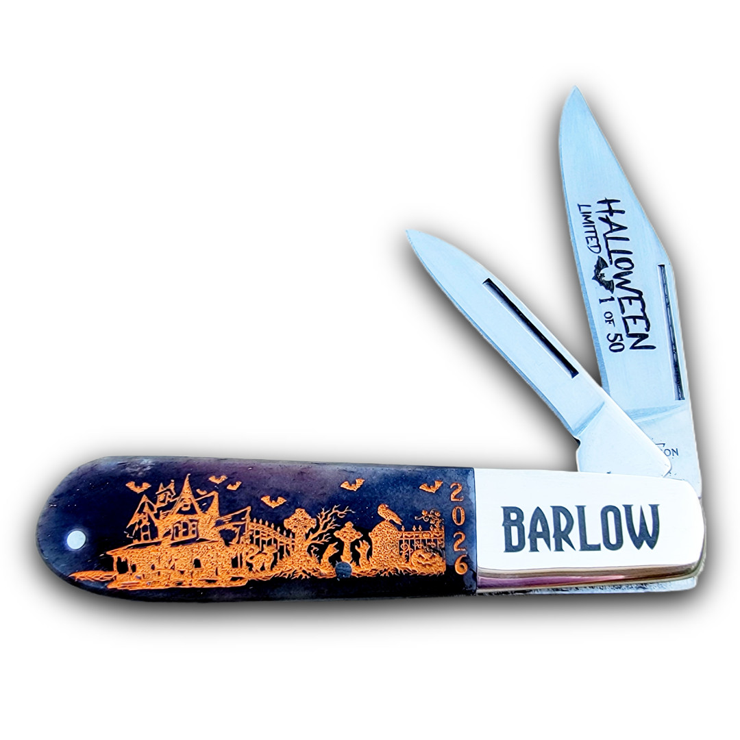 BEAR & SON CUTLERY USA HALLOWEEN 2026 BLACK BONE BARLOW KNIFE 1 OF 50 MADE