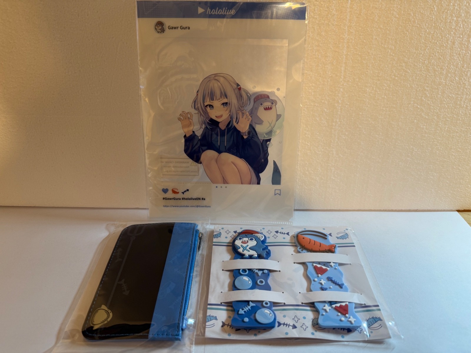 Hololive English Gawr Gura Merch Collection - Card Case, Bookmarks, Photo Cover