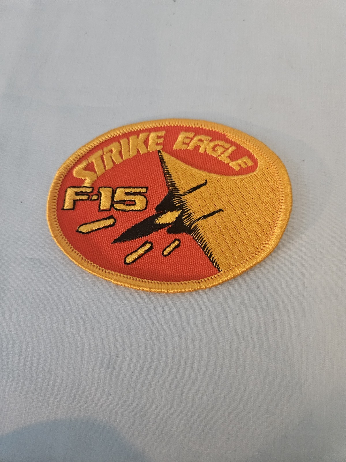 NEW F-15 STRIKE EAGLE Embroidered Patch Orange/Yellow