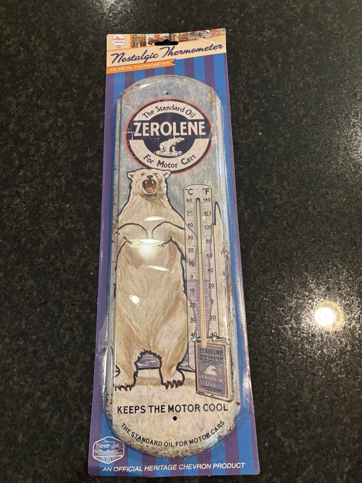 Standard Oil Zeroline Metal Thermometer Weather Resistant Indoor / Outdoor