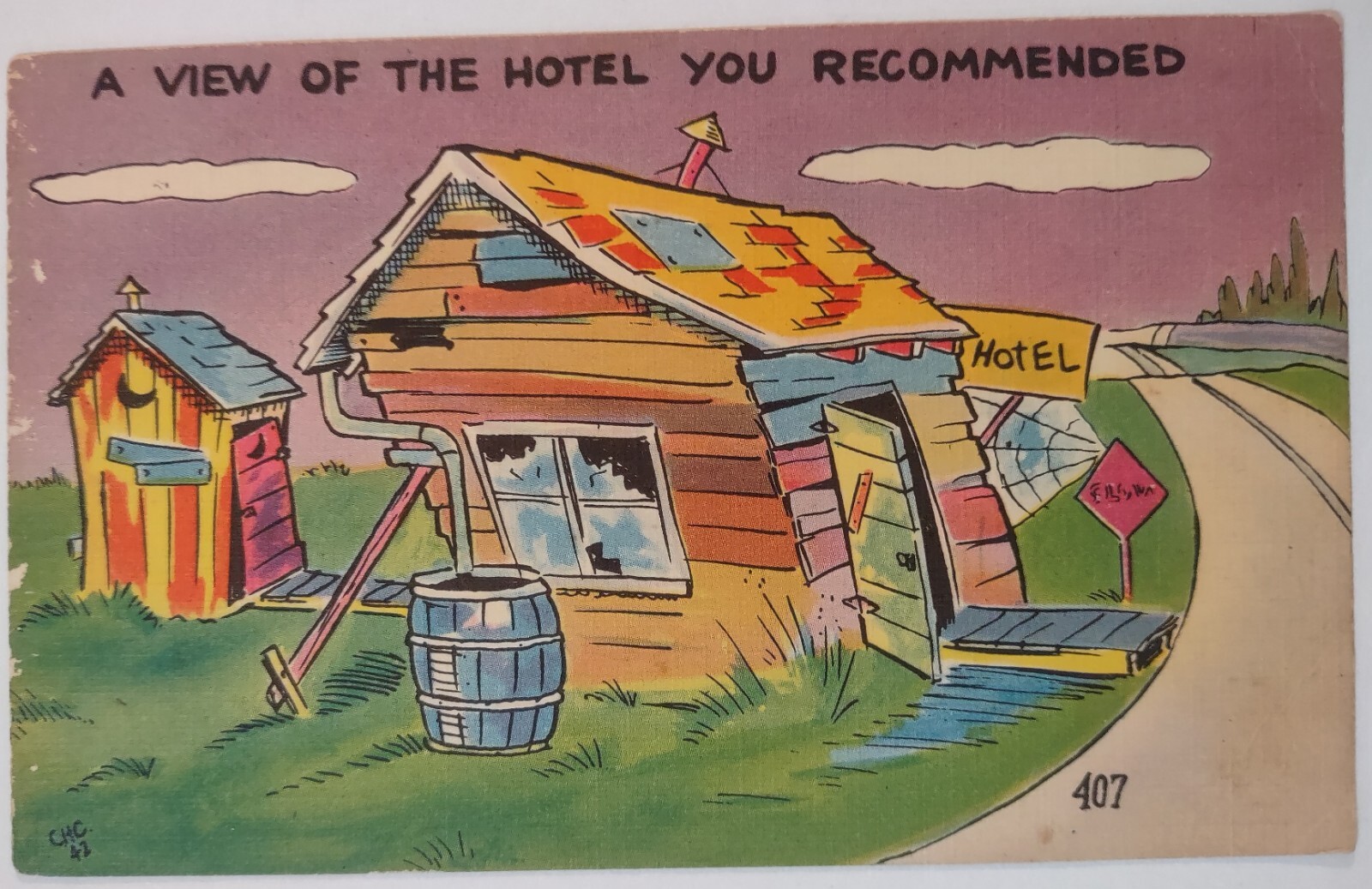 Vintage Comic Humor Art Linen Postcard 1940\'s -50\'s Cartoon 8