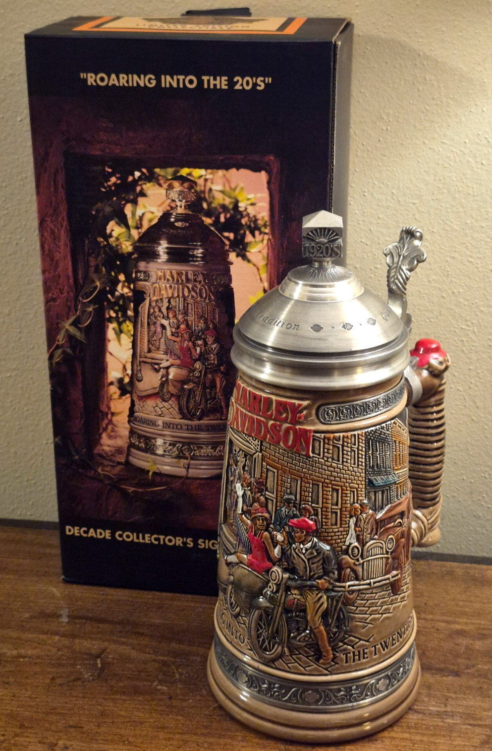 Vtg Harley Davidson Decade Series Gerz Beer Stein Roaring Into the 1920s