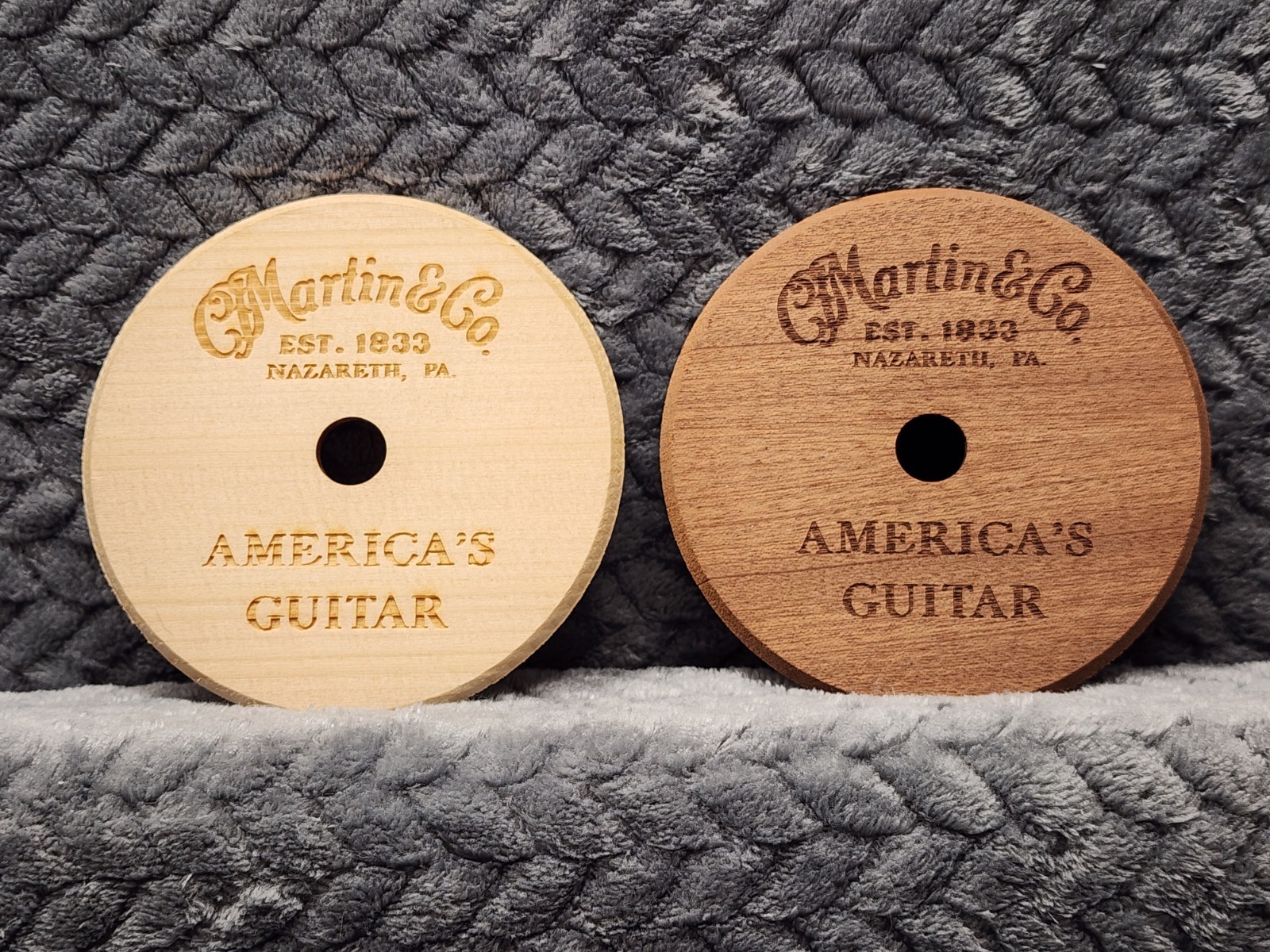 CF MARTIN & CO GUITAR FACTORY MAKER WOOD SOUND HOLE COASTERS