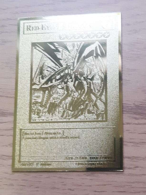 YuGiOh - Red Eyes Black Dragon - Golden Metal Card