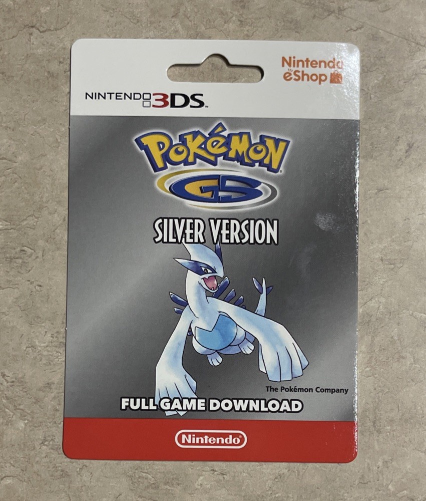 New Pokemon Silver Version Nintendo 3DS eShop Download Unused (eShop Closed)