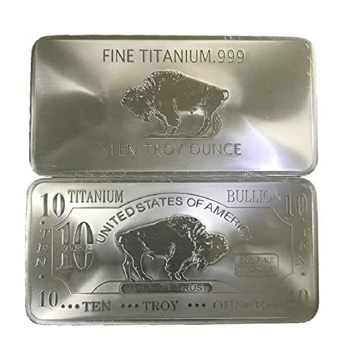1x 10 Ounce Oz Titanium Buffalo Bar .999 Fine Ti Element one - ten oz