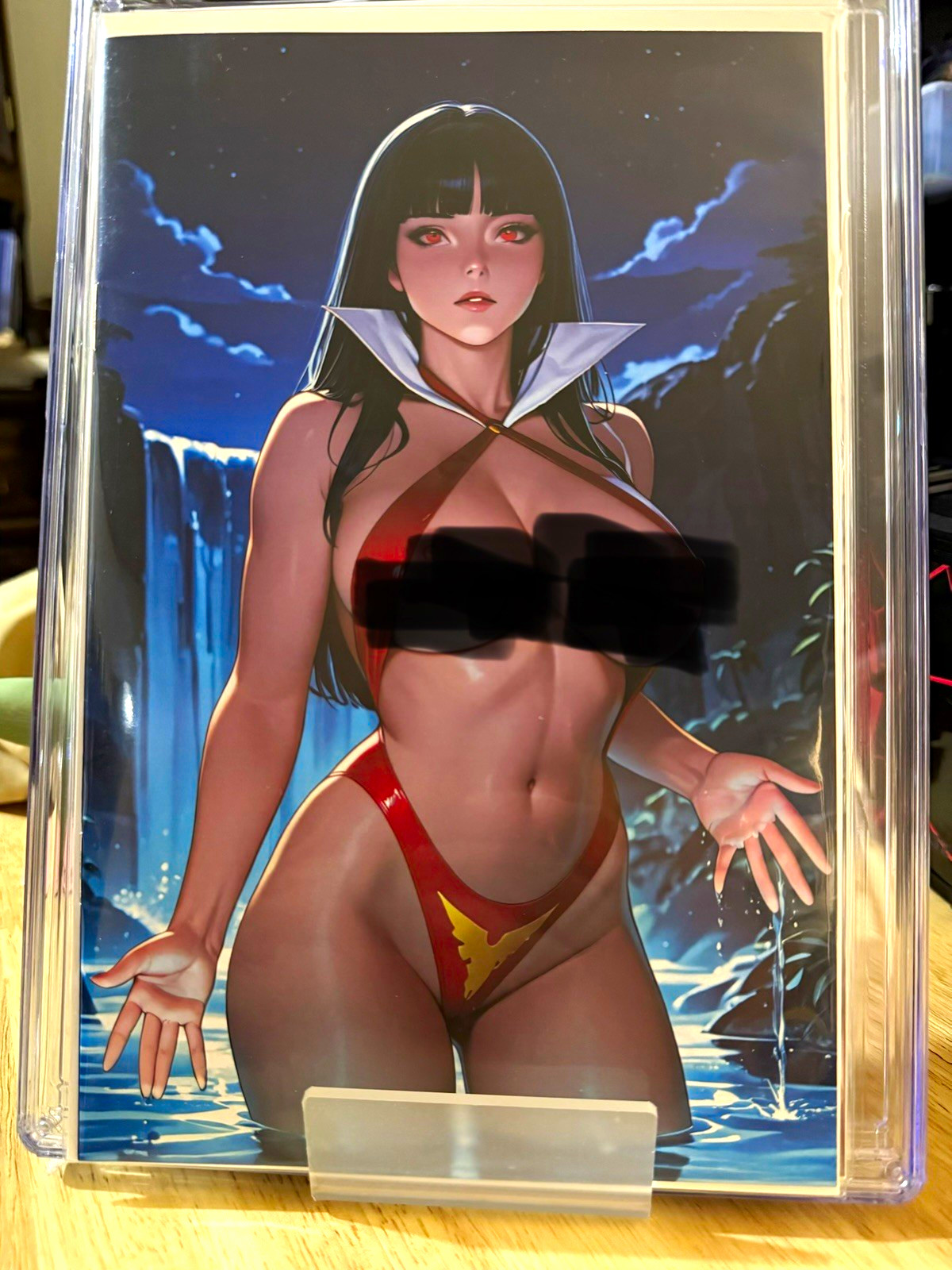 Key Comics Vampirella Inspired Waterfall Virgin Variant Red Costume  Cover