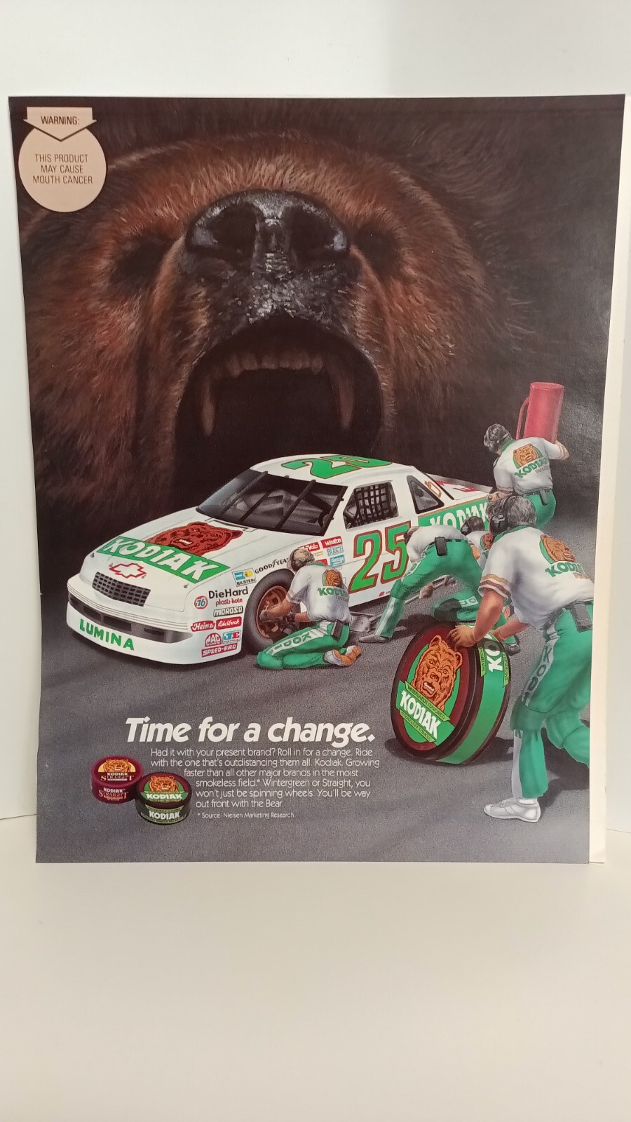 KODIAK RACING TEAM NASCAR 1992 - PRINT AD 11 X 8.5  3
