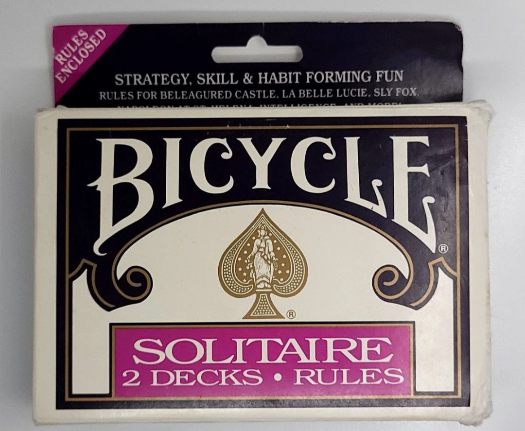 Bicycle Solitaire - Two Decks and Rules -  Decks 1991