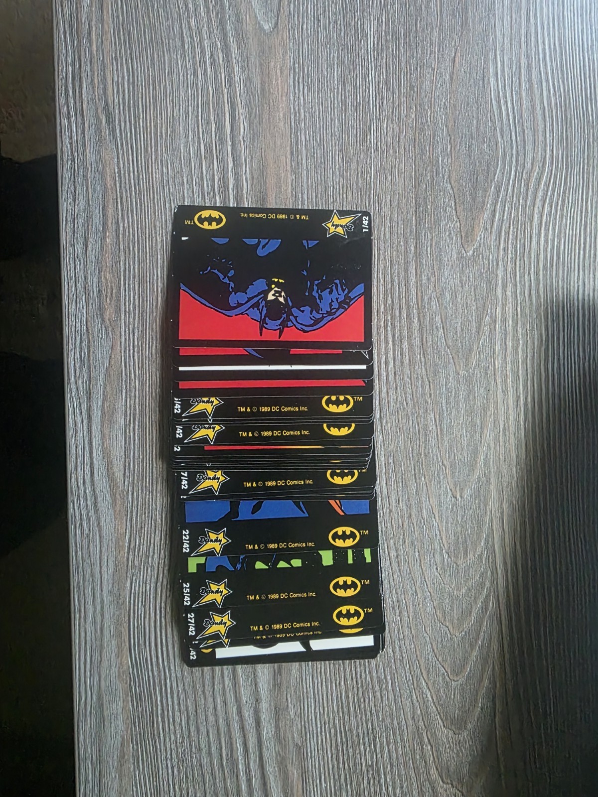 1989 DC Comics BATMAN - DANDY AUSTRALIA Set of 42 Stickers (1-42)VG +
