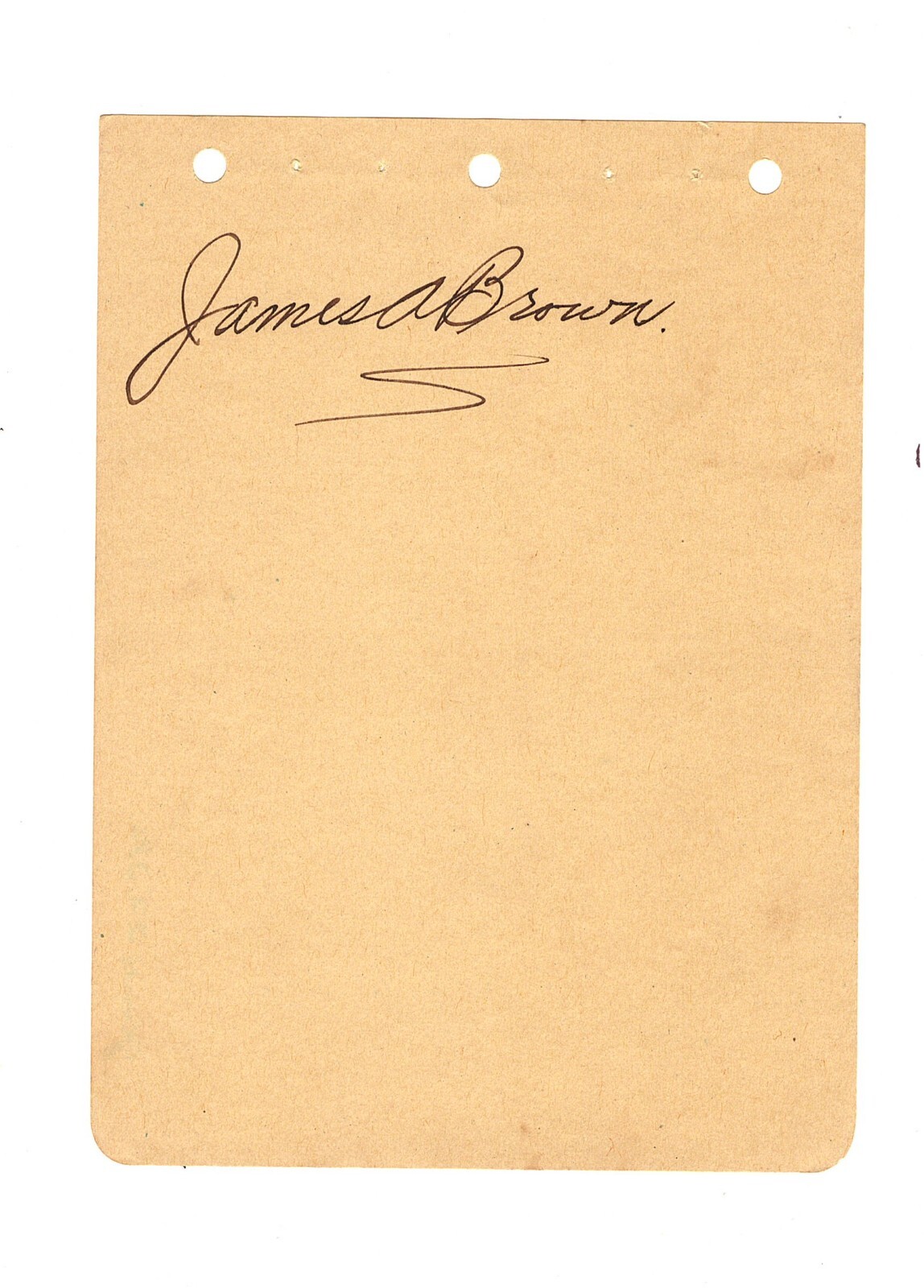 ACTOR JAMES BROWN AUTOGRAPH ON ALBUM PAGE