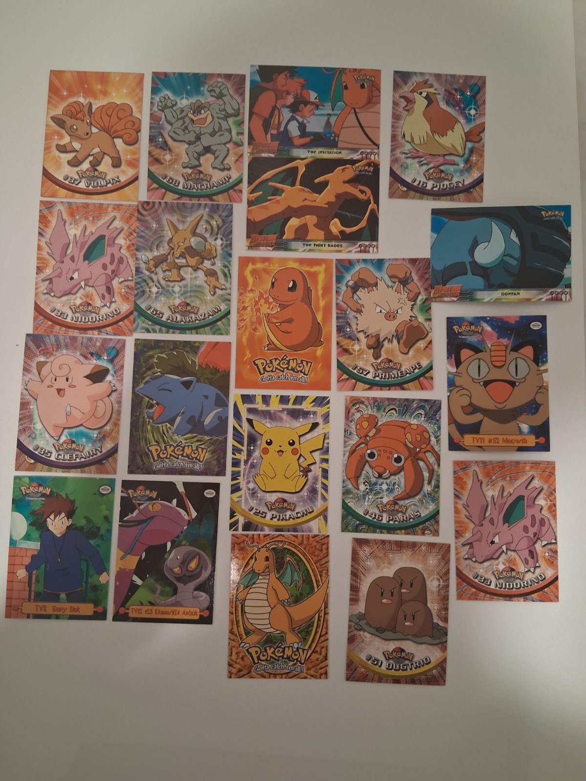 Vintage 1999 Topps Pokémon TV Animation Series 1 Card Lot (20 Cards Total) -...