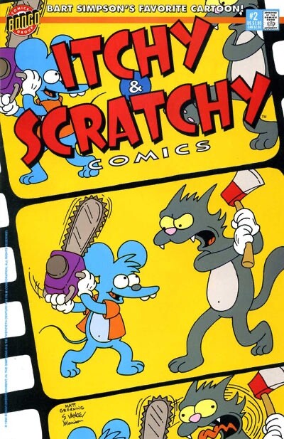 ITCHY AND SCRATCHY COMICS #2 NM, Simpsons, Bongo 1994 Stock Image