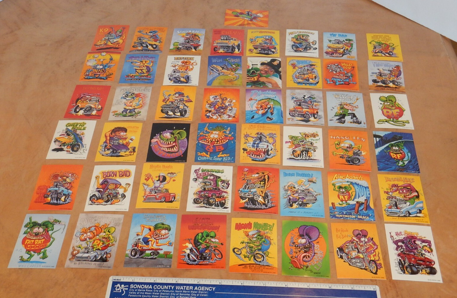 1998 RAT FINK TRADING CARD COMPLETE SET, 49 TOTAL CARDS, ED \