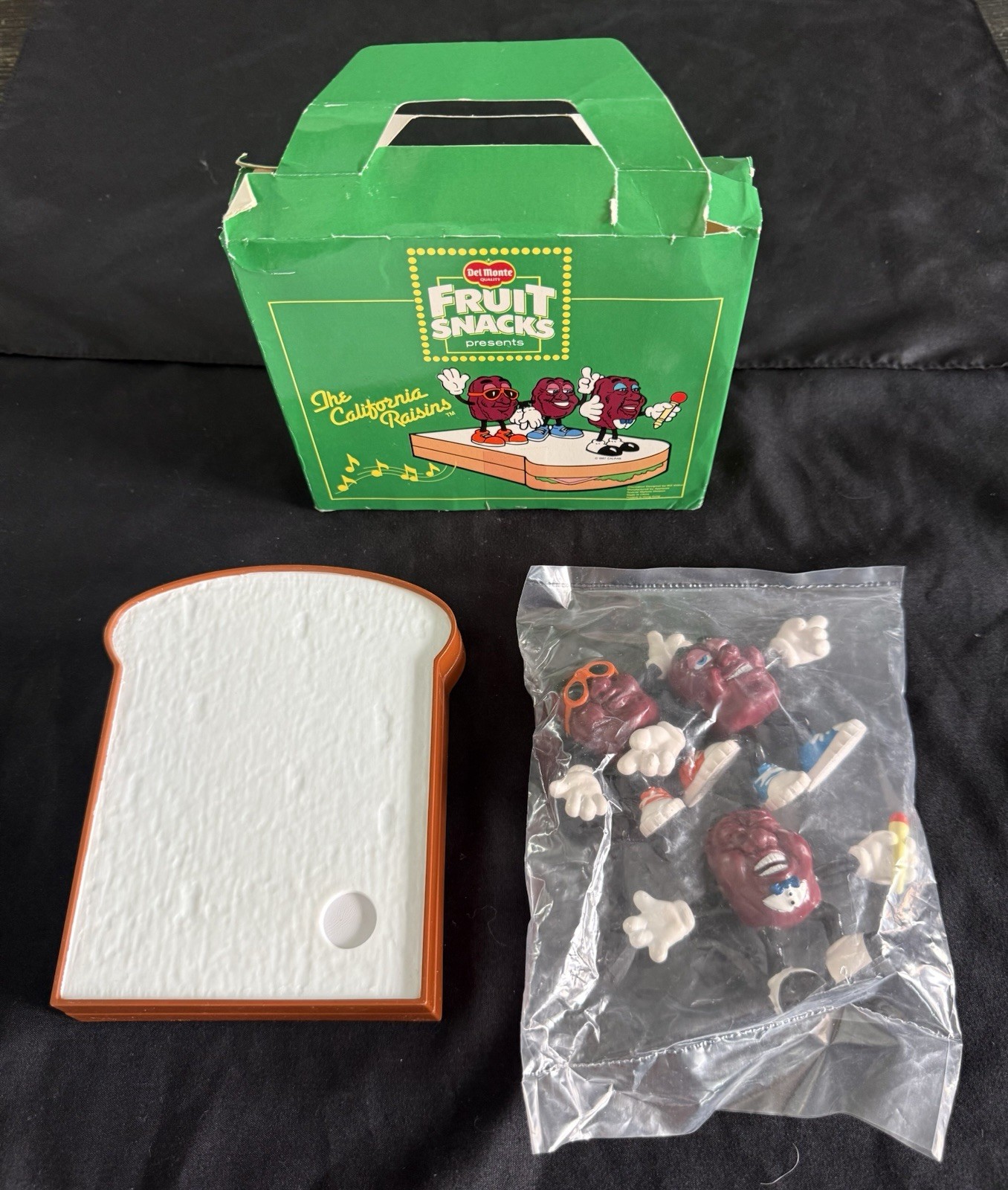 Vintage 1987 California Raisins Del Monte Playset TESTED WORKS Sealed Figures