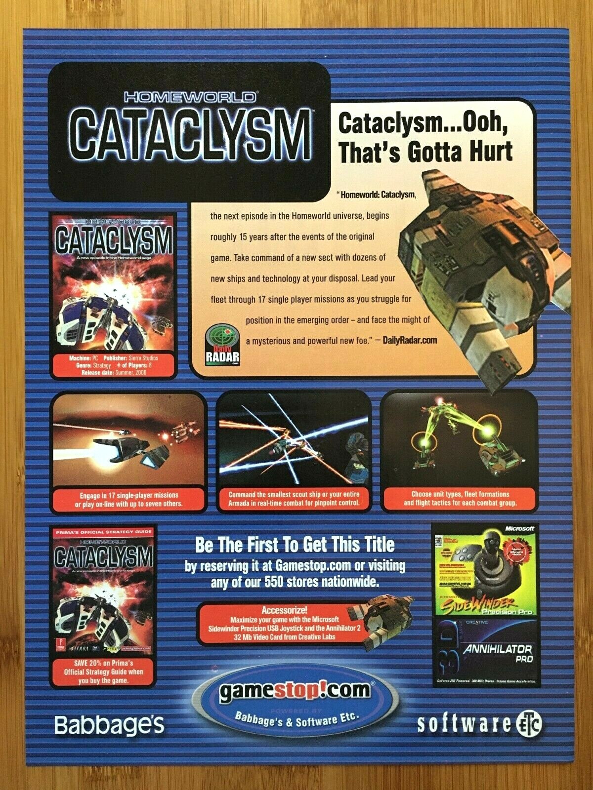 Homeworld Cataclysm PC 2000 Vintage Print Ad/Poster Official Big Box Promo Art