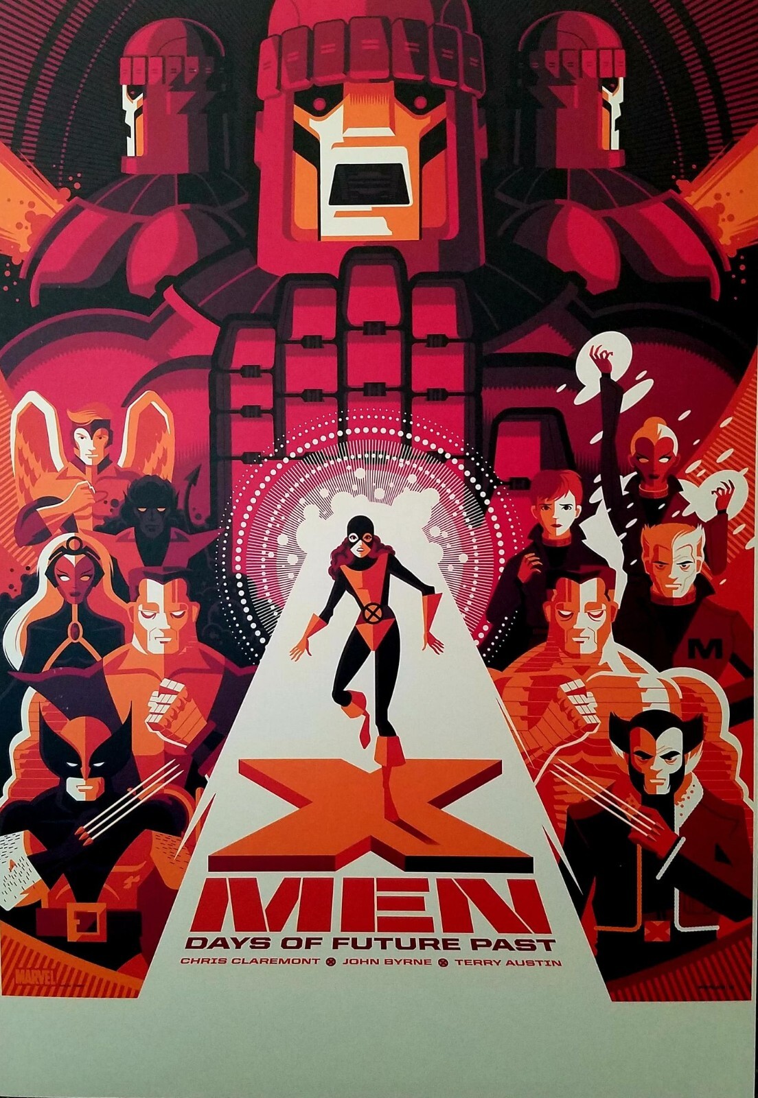 X-Men Days of Future Past by Tom Whalen MONDO 11x16 Art Poster Print Marvel Comi