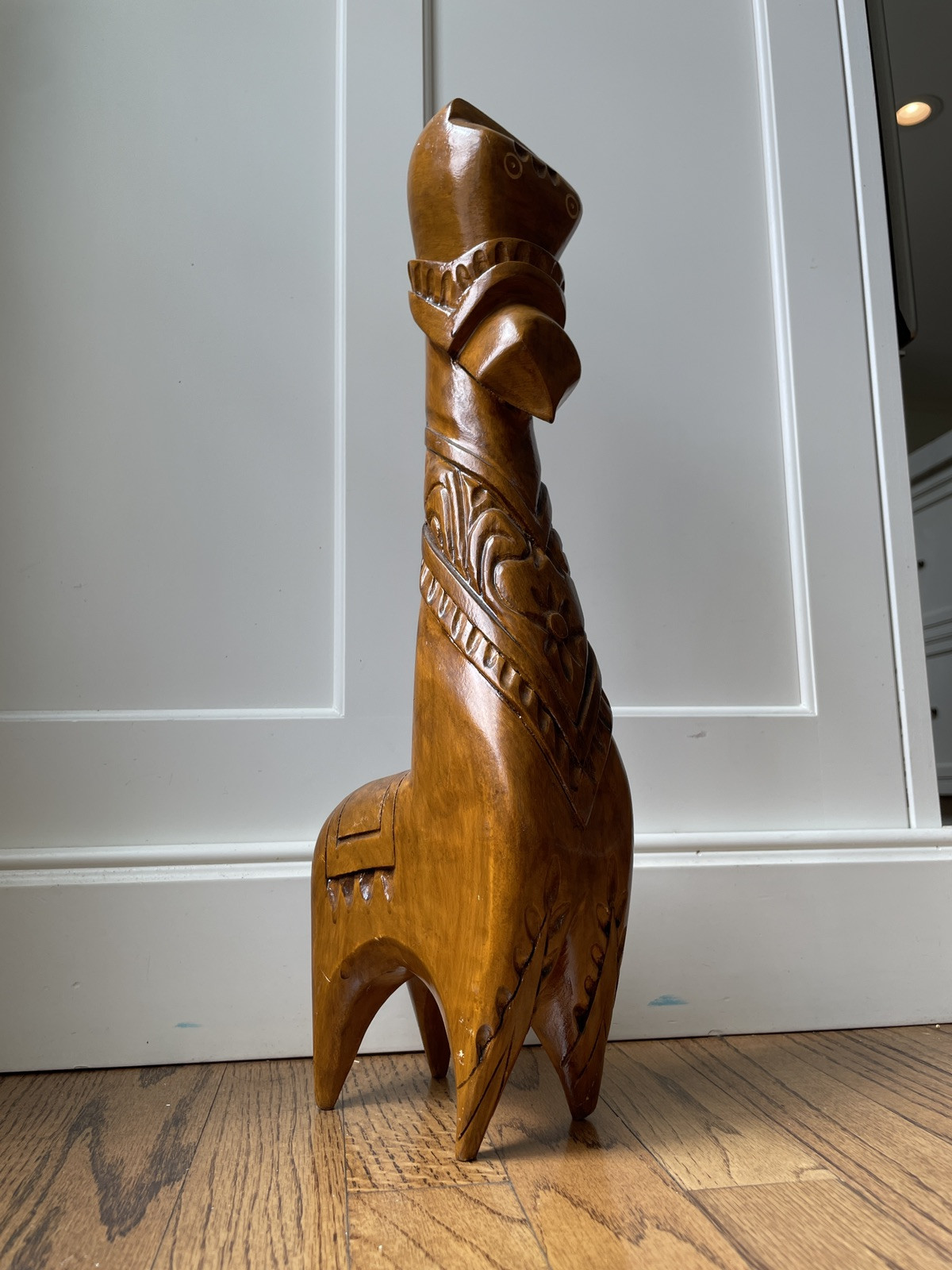 Vintage Wooden Hand Carved Bankura Terracotta Horse 18″ Made in India- RARE