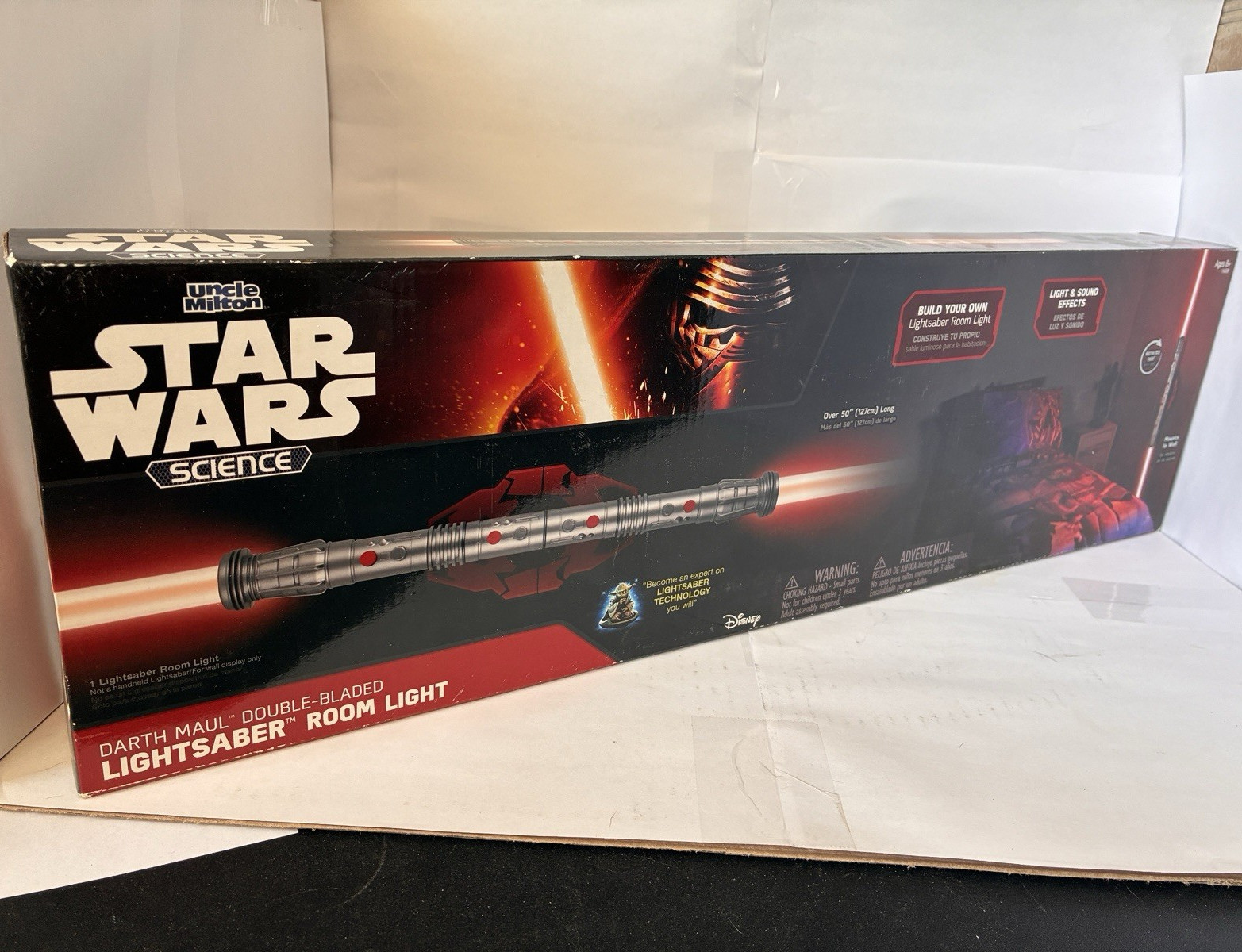 Uncle Milton Darth Maul Red Double-Bladed Lightsaber Room Light