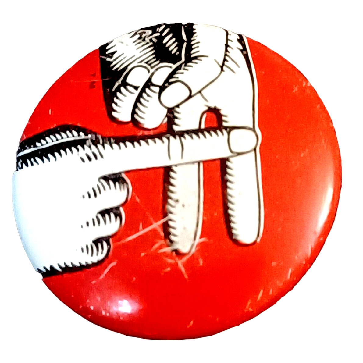 1970s Woodstock Anarchist Party PInback Protest Counter Hippy Pinback
