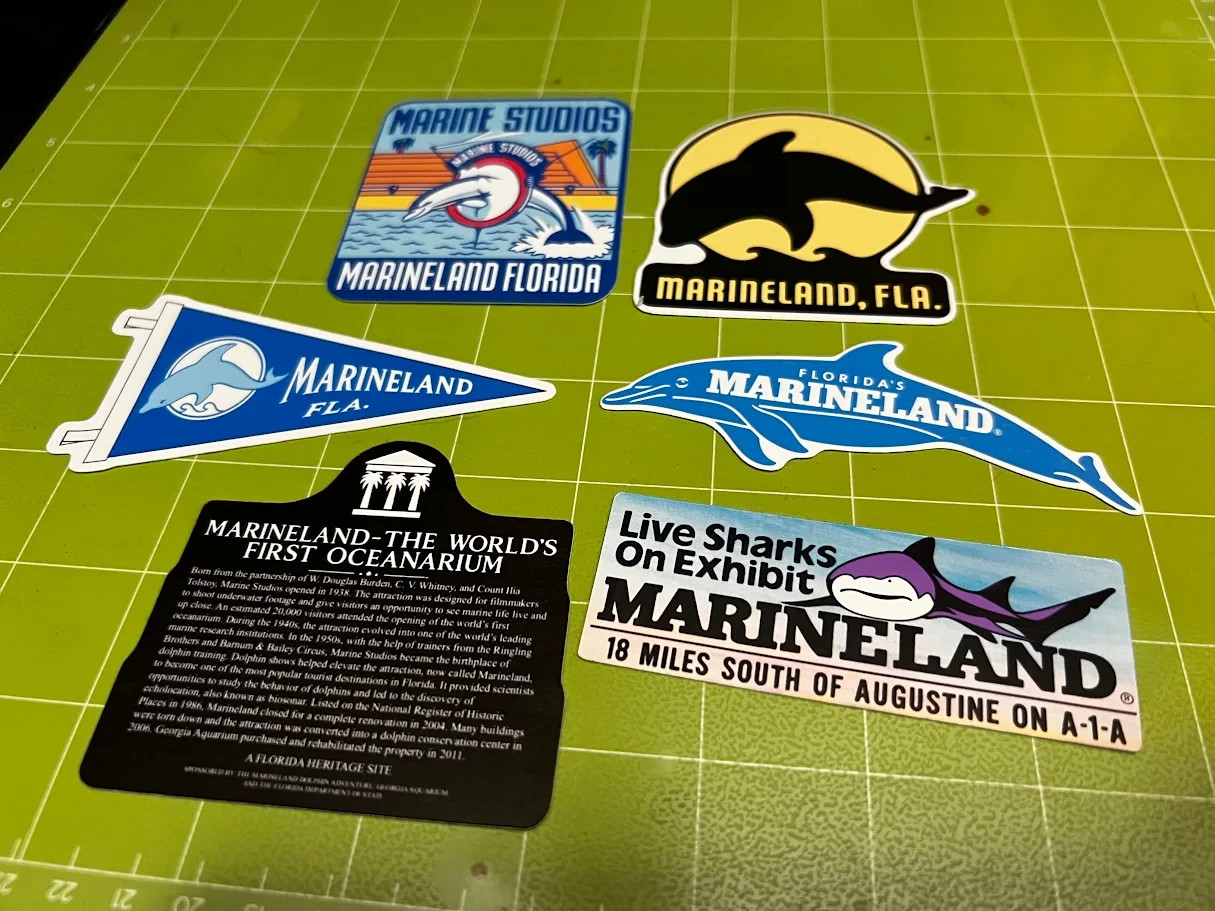 Marineland Dolphin Adventure St Augustine - Set of 6 Reproduction Stickers