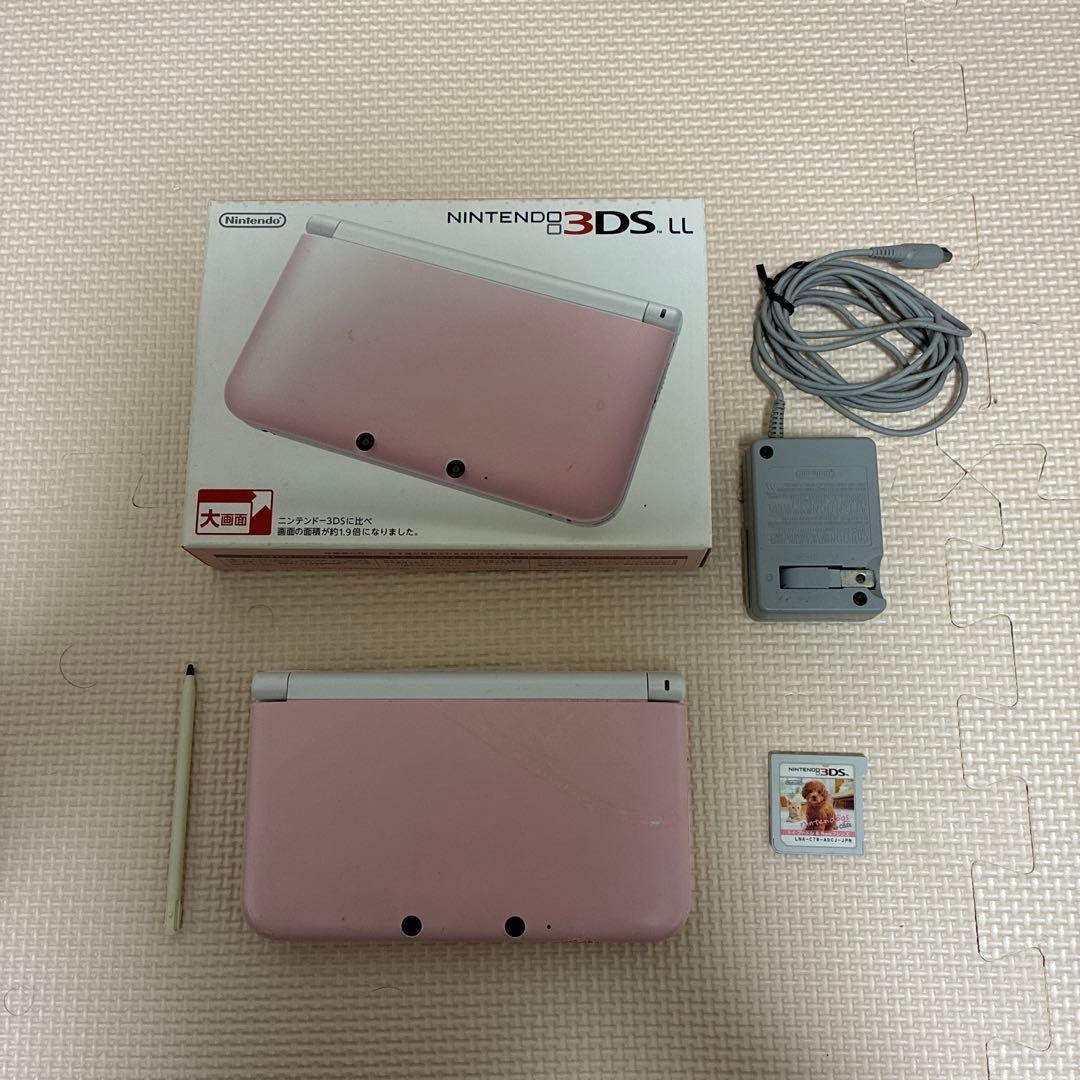 Nintendo 3DS LL Pink White Bundle with Games & Accessories