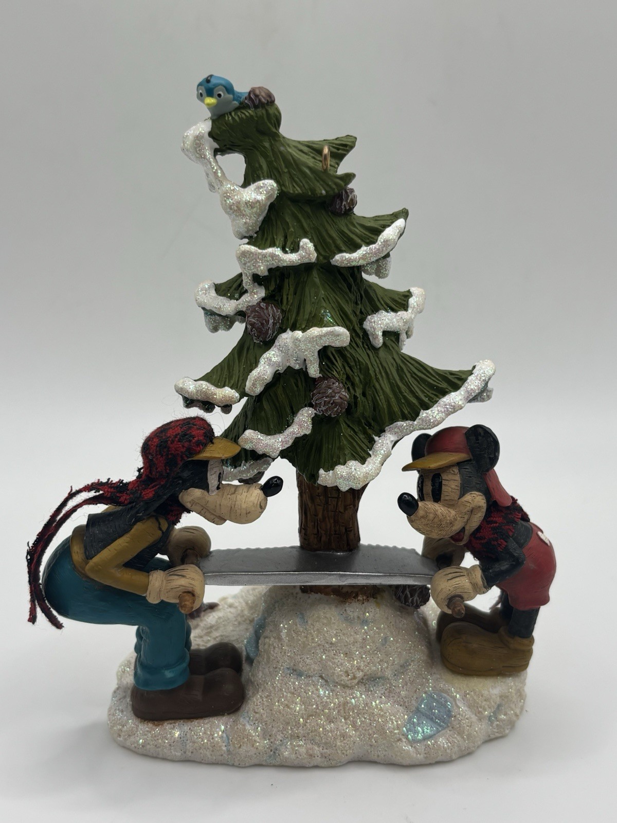 Retired Disney Parks Christmas Tree Ornament Mickey Goofy Cutting