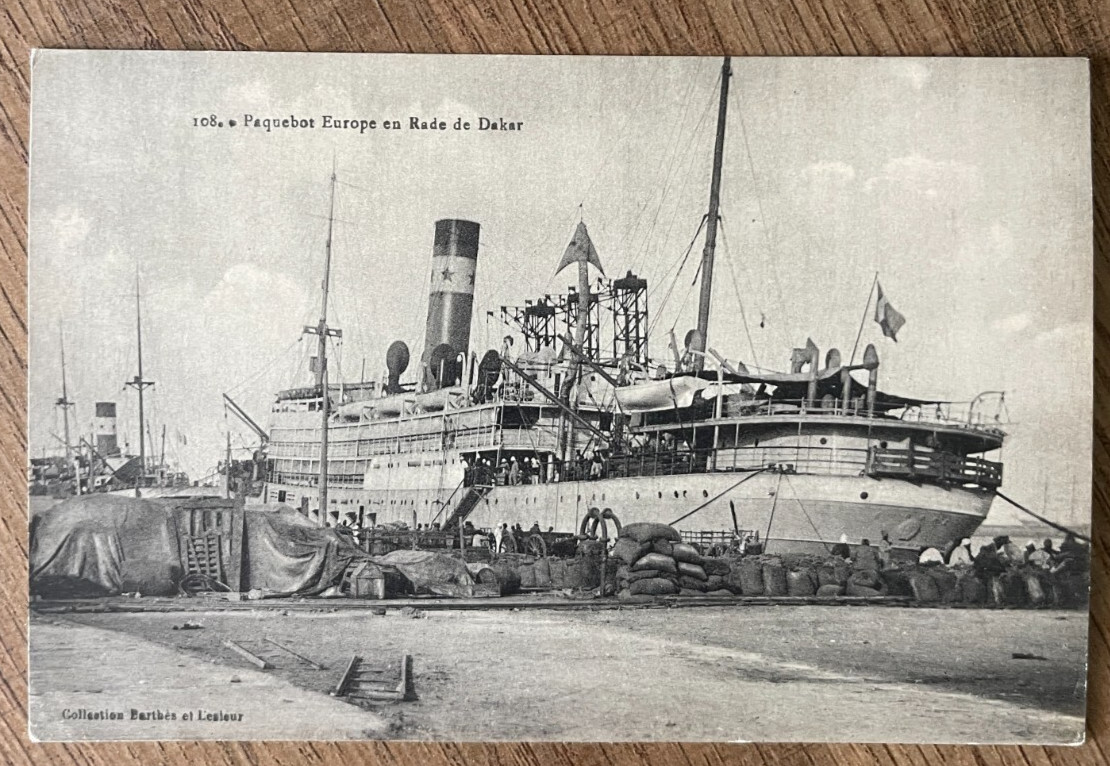 Cpa Postcard - Ocean Liner Europe In Dakar Harbor