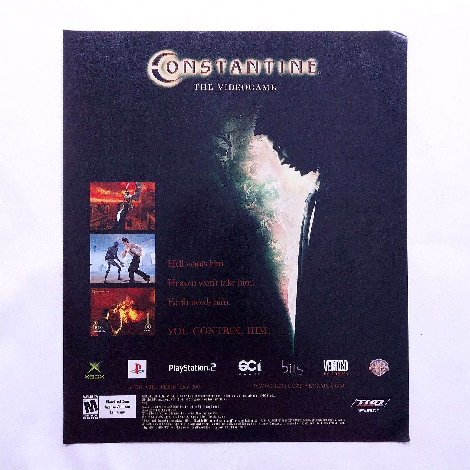 Constantine The Video Game Promo Vintage Ad 2005