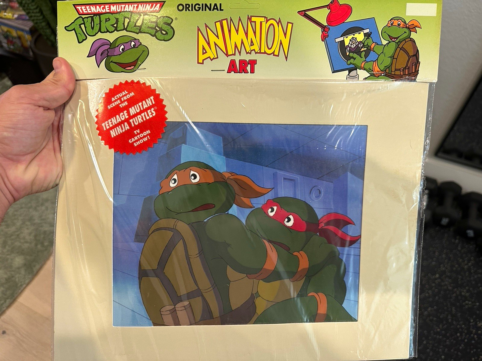 TMNT Original Production Animation Cel Raphael Michelangelo MWS COA - OPENED 1:1