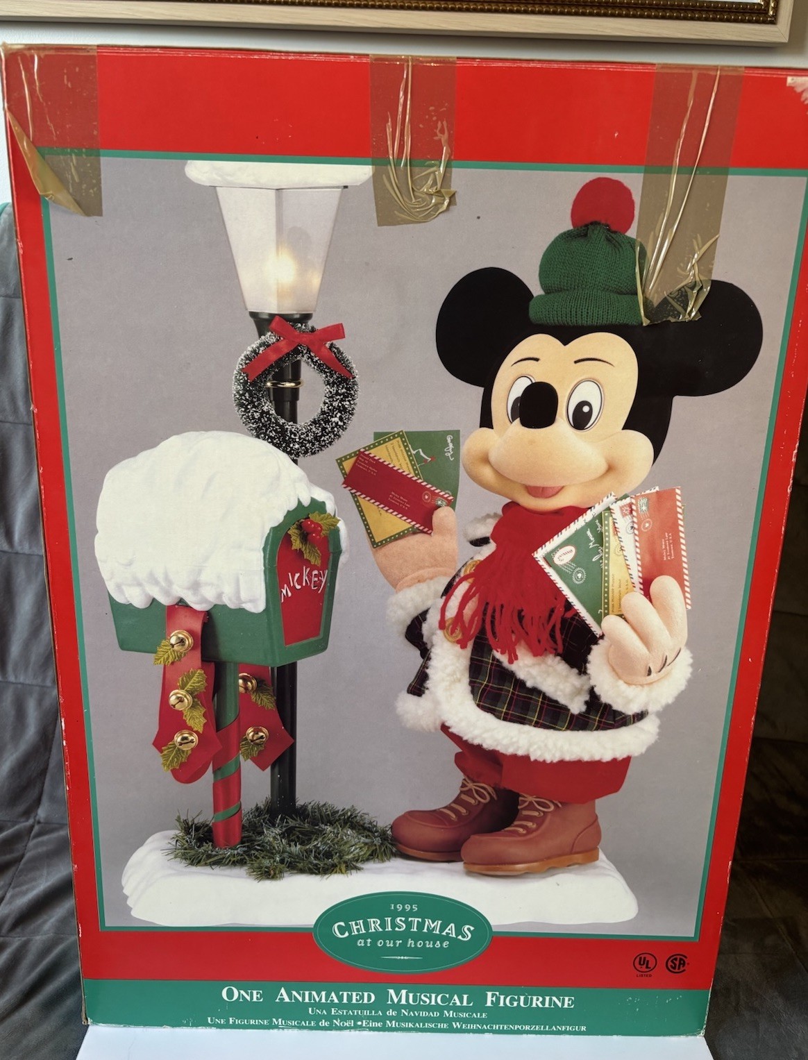 NEW Vintage 1995 Disney Telco Animated Mickey Mouse Christmas At Our House W/Box