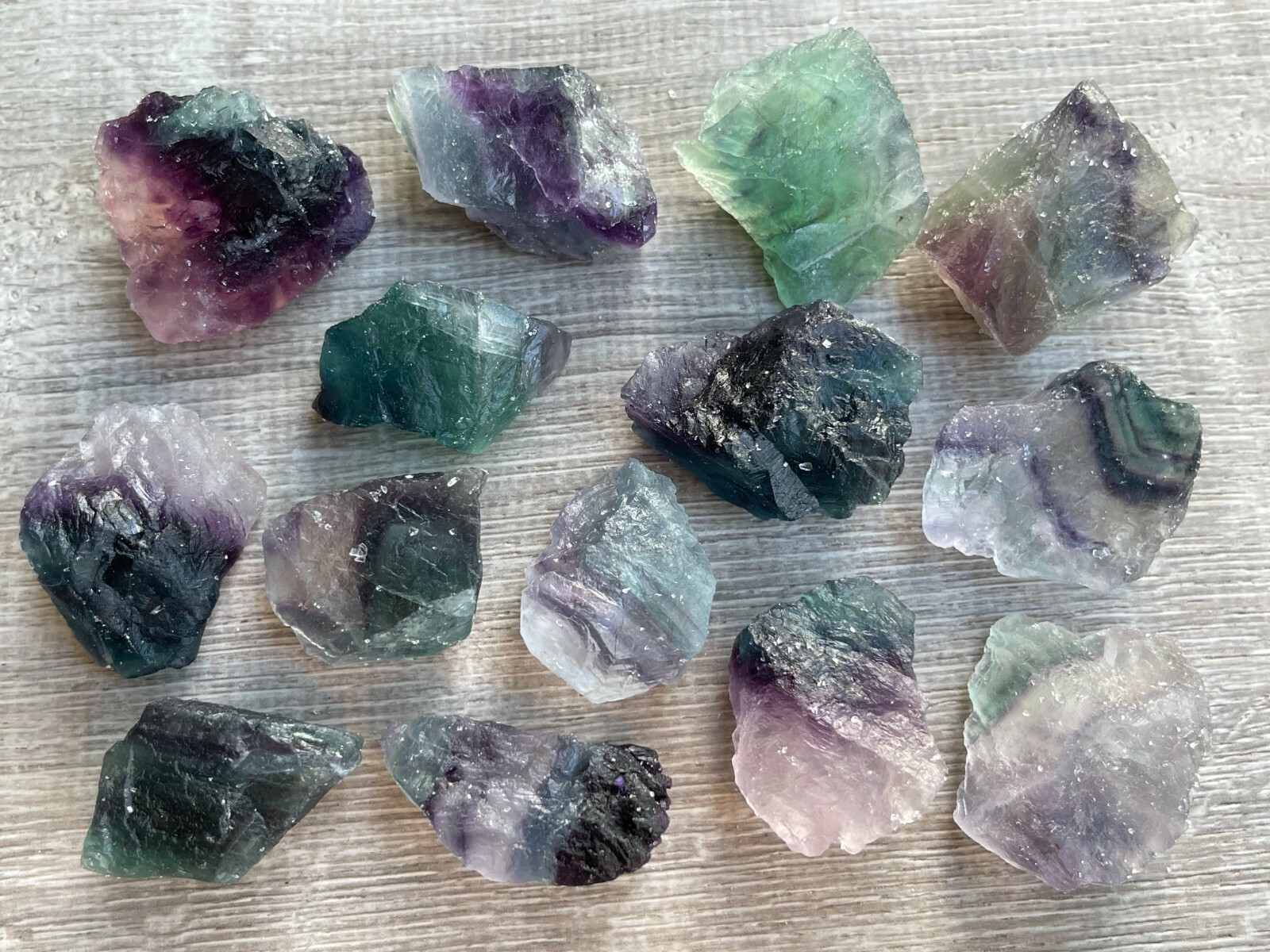 Grade A++ Fluorite Raw Natural Stone, 1-2
