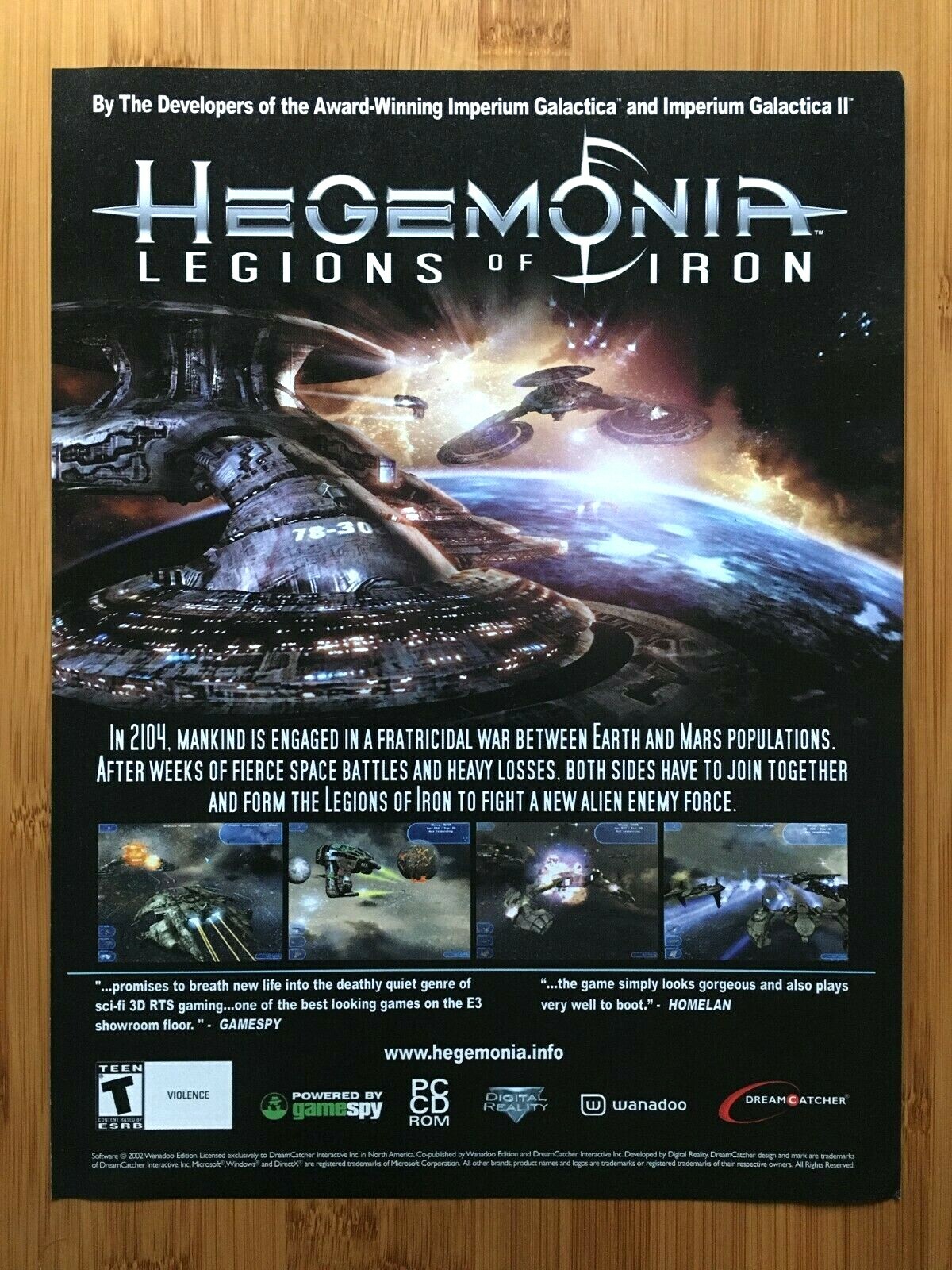 Hegemonia: Legions of Iron PC 2002 Print Ad/Poster Official Big Box Promo Art