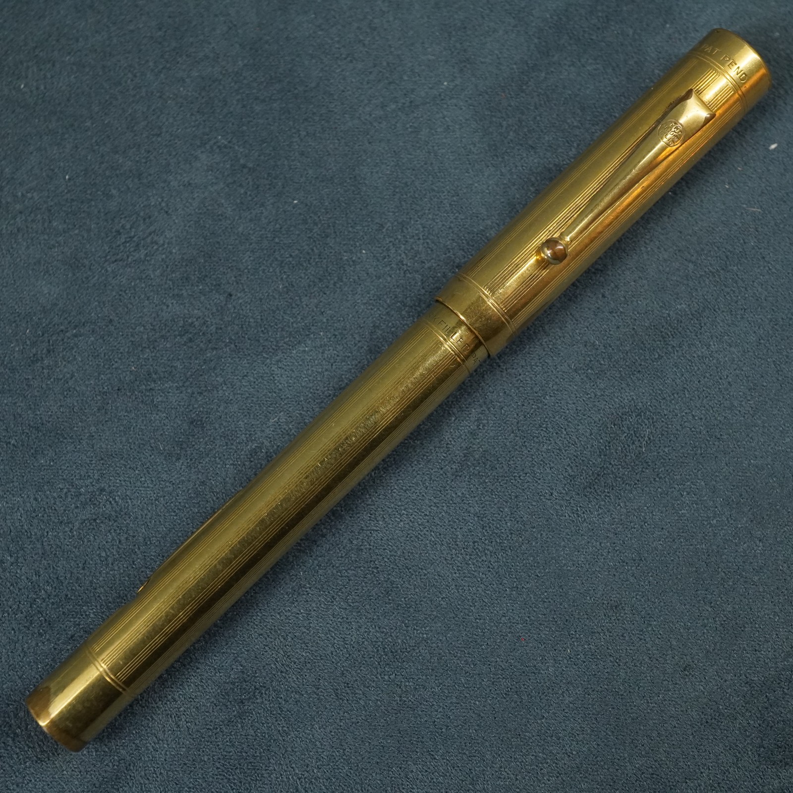 Vintage Moore 18k Gold Filled Fountain Pen w/14k Nib, Broken Lever-  US