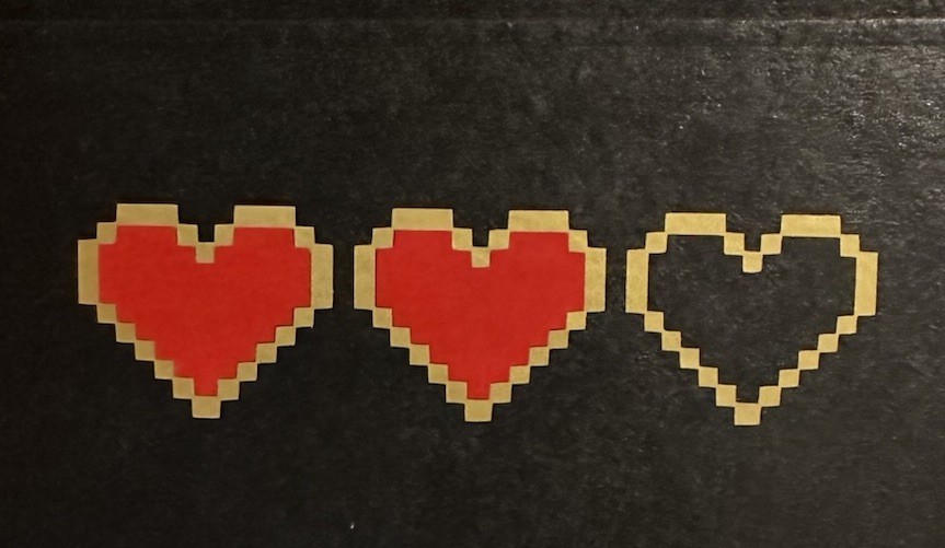 New Zelda Heart Containers Decal Sticker Red Gold Permanent Vinyl Handmade 4”