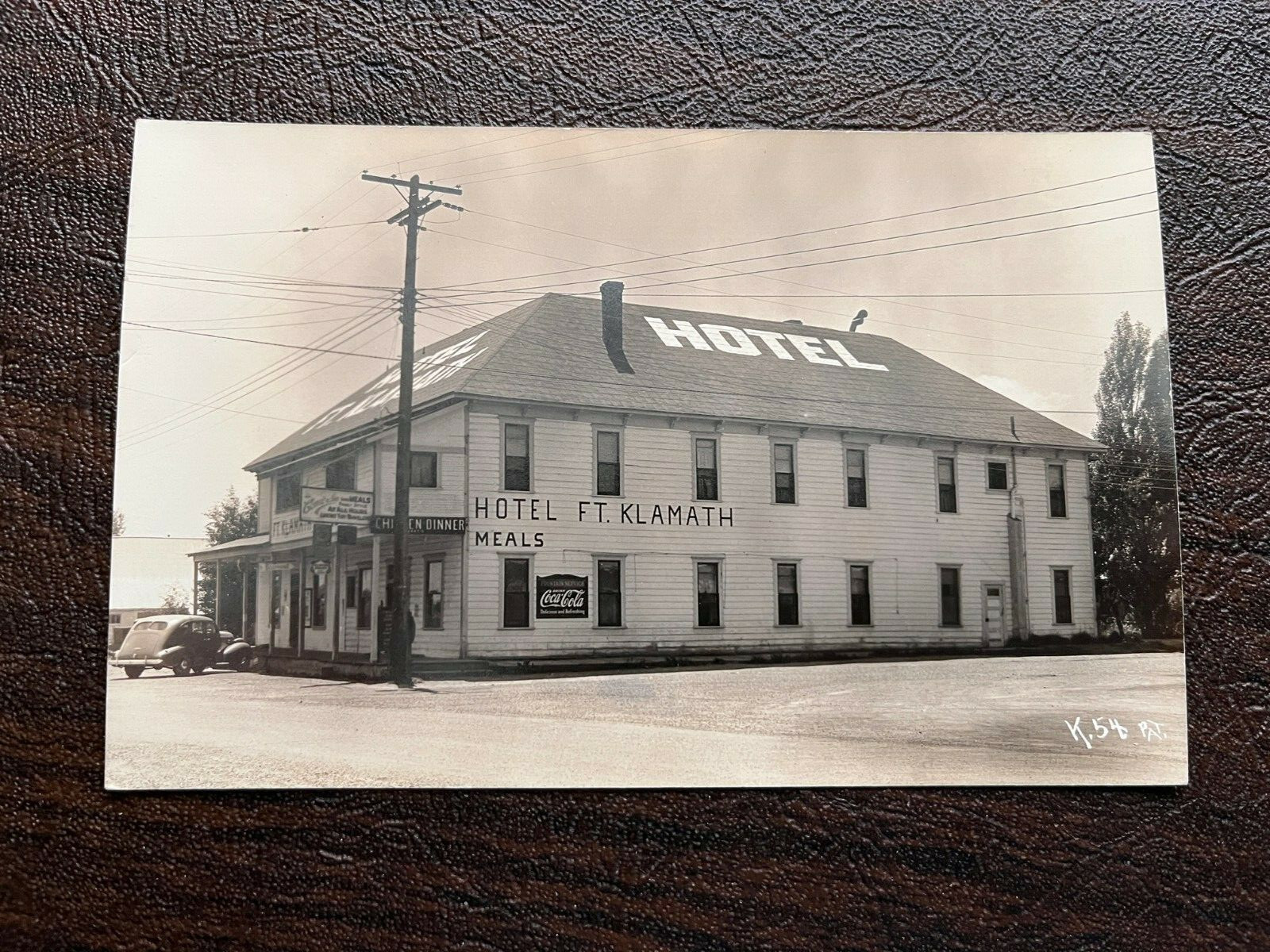 RPPC Fort Klamath Oregon Street Scene Hotel & Restaurant Coca-Cola Signs 1930s