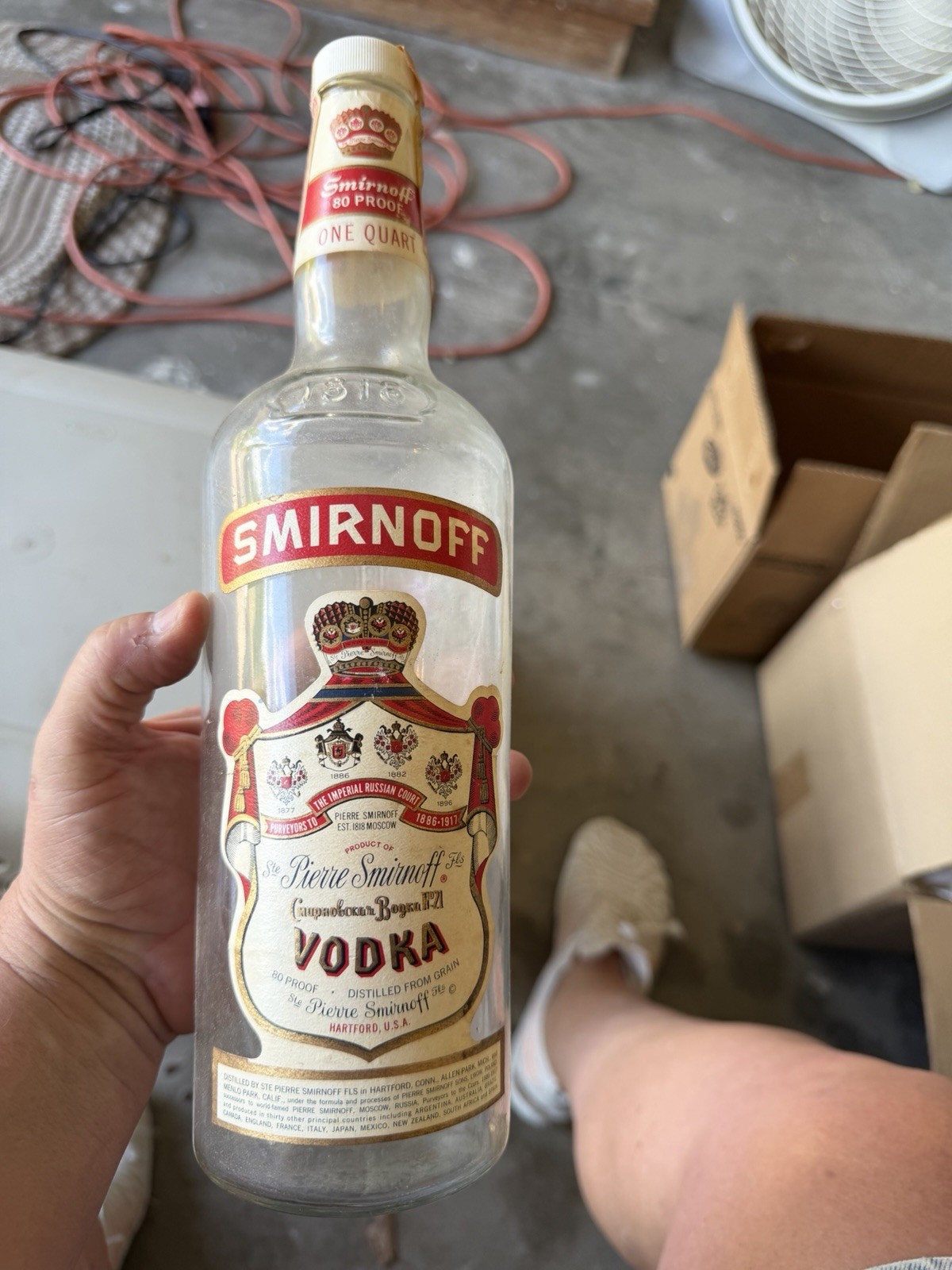 1969 Vintage Smirnoff with tax sticker 1960s Vodka Collectible Bottle