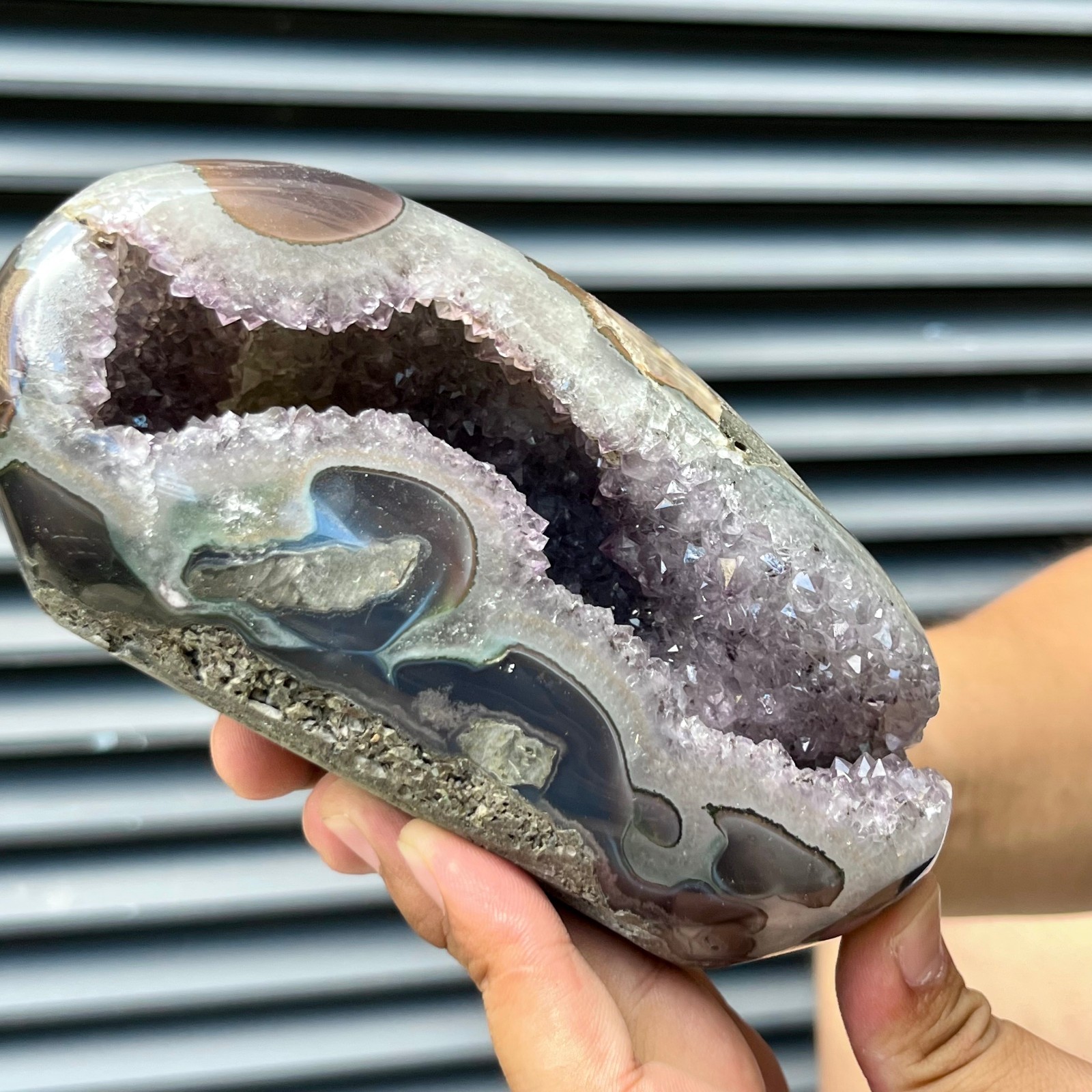 2.9 lb  Crystal Geode Cluster Natural Druzy Cave Room Display Stone Decor Art