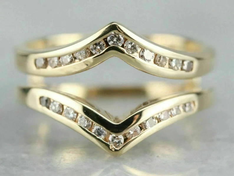 2.00 Ct Diamond Solitaire Wedding Enhancer Wrap Guard Ring 10K Yellow Gold Over