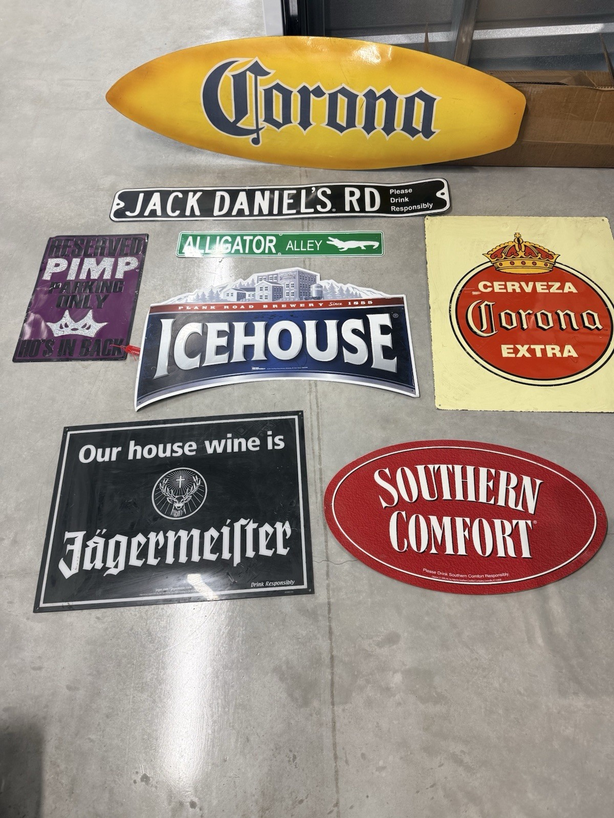 Corona, Southern Comfort, Jack Danials , Jager Meister, Plus More Signs Total 8