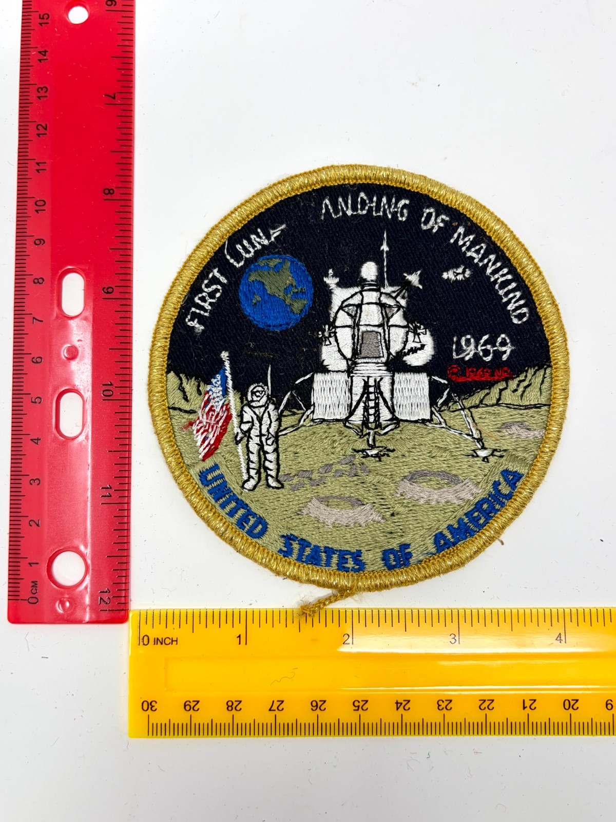 Vintage First Lunar Landing of Mankind 1969 Patch Man on the Moon